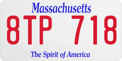 MA license plate 8TP718