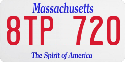 MA license plate 8TP720