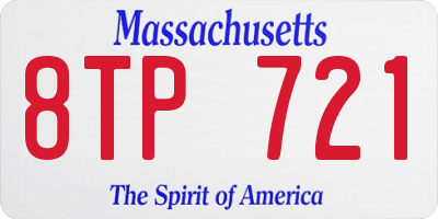 MA license plate 8TP721