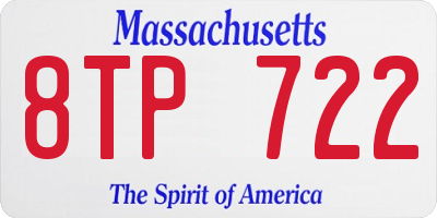 MA license plate 8TP722