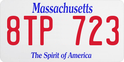 MA license plate 8TP723