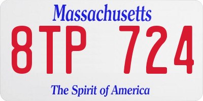 MA license plate 8TP724