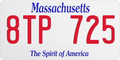 MA license plate 8TP725
