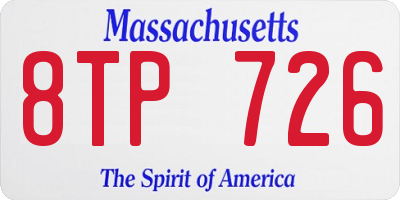 MA license plate 8TP726