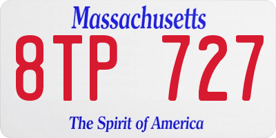 MA license plate 8TP727