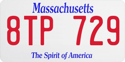 MA license plate 8TP729