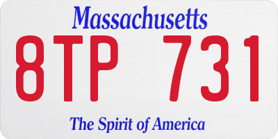 MA license plate 8TP731