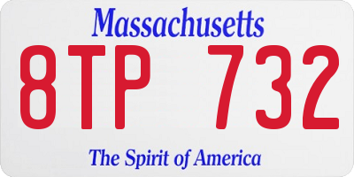 MA license plate 8TP732