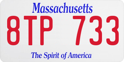 MA license plate 8TP733
