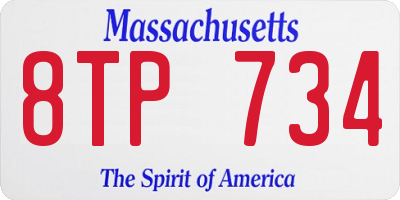 MA license plate 8TP734