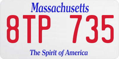 MA license plate 8TP735