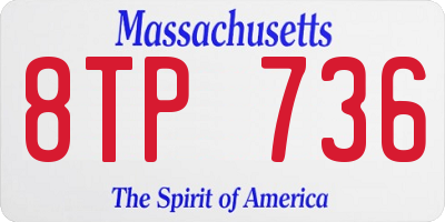 MA license plate 8TP736