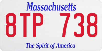 MA license plate 8TP738