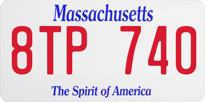 MA license plate 8TP740