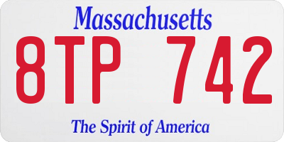 MA license plate 8TP742