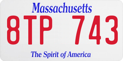 MA license plate 8TP743