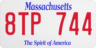 MA license plate 8TP744