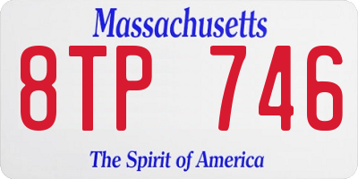 MA license plate 8TP746