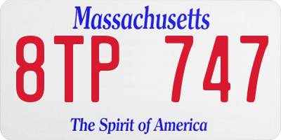 MA license plate 8TP747