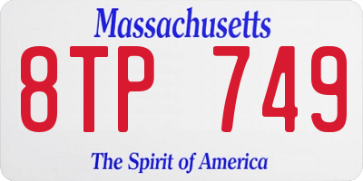 MA license plate 8TP749