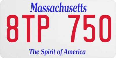MA license plate 8TP750