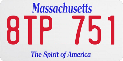 MA license plate 8TP751