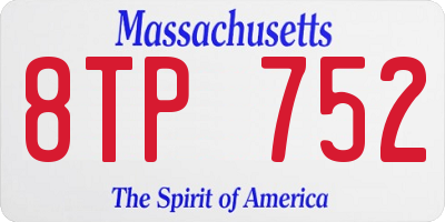 MA license plate 8TP752