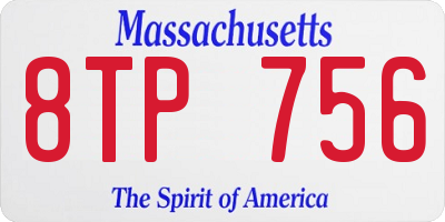 MA license plate 8TP756