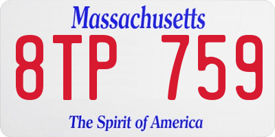 MA license plate 8TP759