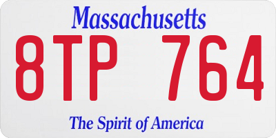 MA license plate 8TP764