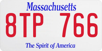 MA license plate 8TP766