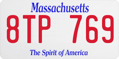MA license plate 8TP769
