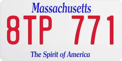 MA license plate 8TP771