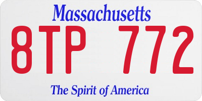 MA license plate 8TP772