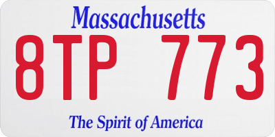 MA license plate 8TP773