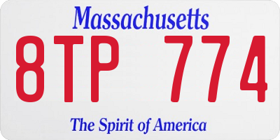 MA license plate 8TP774
