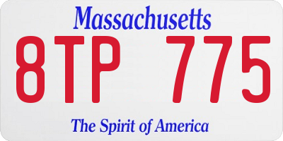 MA license plate 8TP775