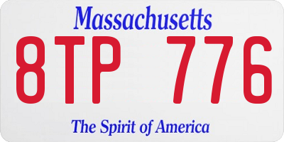 MA license plate 8TP776