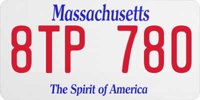 MA license plate 8TP780