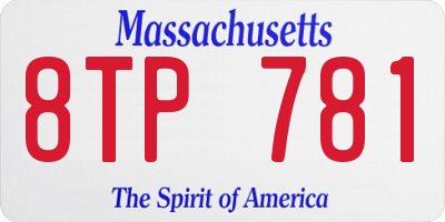 MA license plate 8TP781