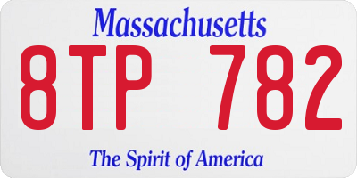 MA license plate 8TP782