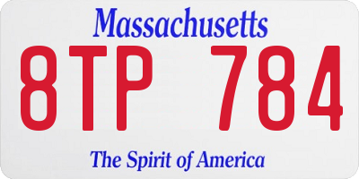 MA license plate 8TP784