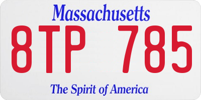 MA license plate 8TP785