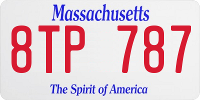 MA license plate 8TP787