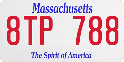 MA license plate 8TP788