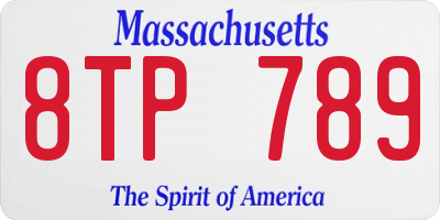 MA license plate 8TP789