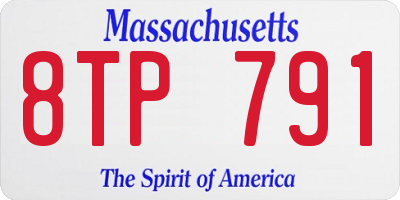 MA license plate 8TP791