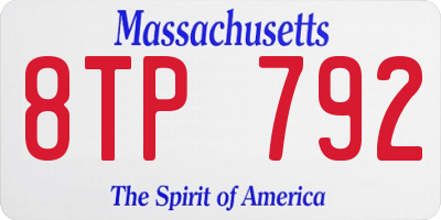 MA license plate 8TP792