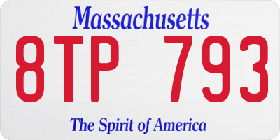 MA license plate 8TP793