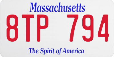 MA license plate 8TP794